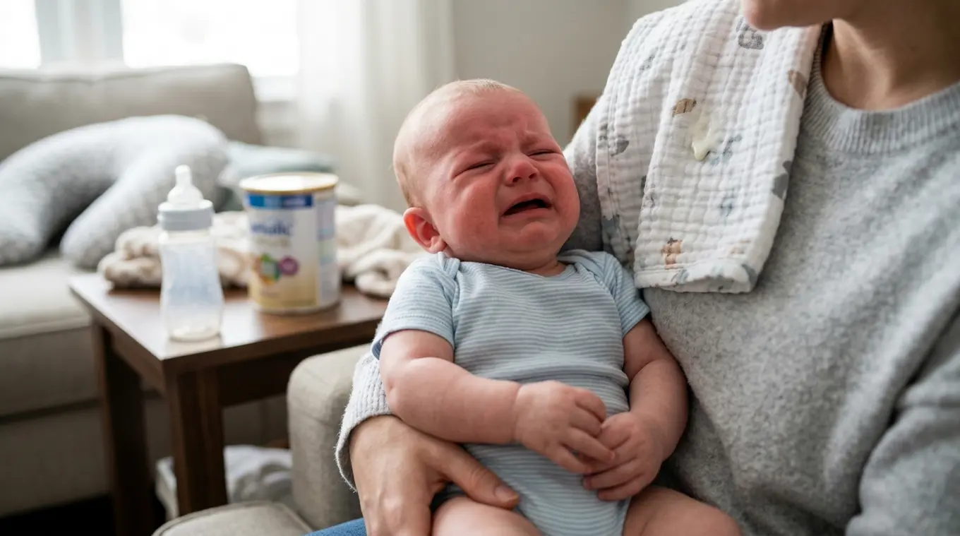 Baby huilen na voeding koemelkallergie